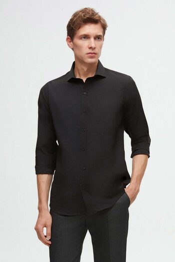 D'S Damat Ds Damat Slim Fit Сірий італійський комір Легко прасується 2-х сорочки