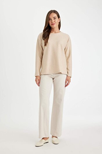 DeFacto Μακρυμάνικο μπλουζάκι Relax Fit Crew Neck B2205AX23AU