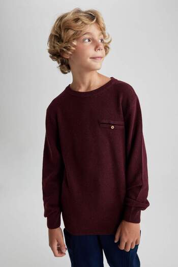 DeFacto Boy's Crew Neck Knitwear Sweater B1322A823Wn