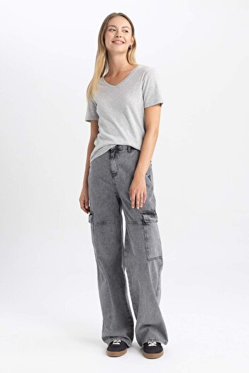 DeFacto Slim Fit Slim Fit Tričko s krátkým rukávem B0647AXNS