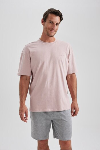 DeFacto 100% Cotton Oversize Wide Fit Crew Neck Basic Plain Short Sleeve T-Shirt B0662Axns
