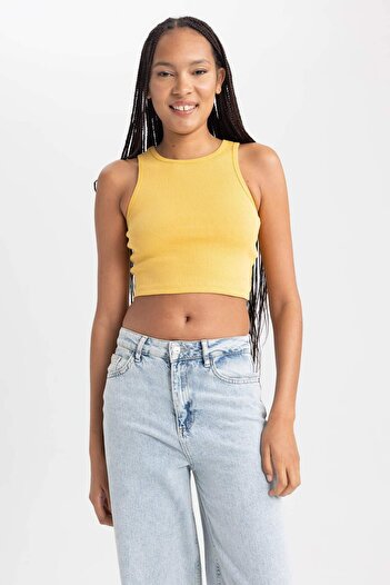 DeFacto Fitted Halter Neck Tank Top B0658Axns