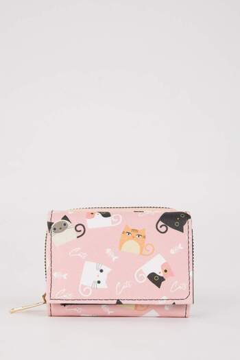 DeFacto Women's Printed Faux Leather Wallet B1592Axns
