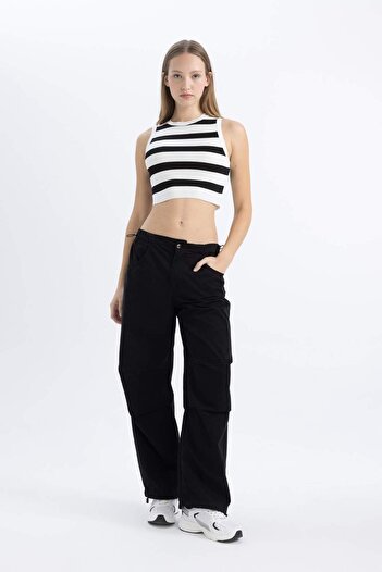 DeFacto Coool Parachute Gabardine 100% Cotton Trousers A2281Ax23Sp