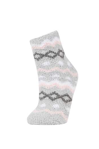 DeFacto Damen Pompom 2 Paar Hausschuhe X7203AZNS