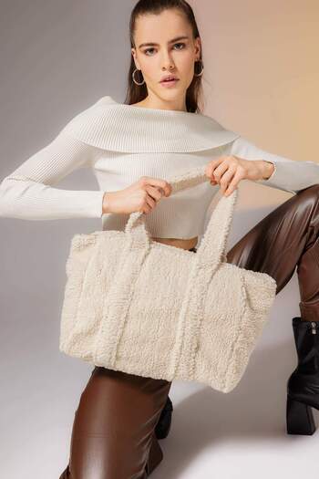 DeFacto Women's Faux Fur Tote Shoulder Bag W7983Azns