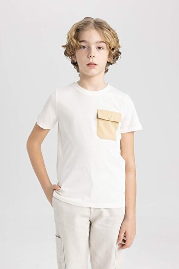 DeFacto Boy's Oversize Single Pocket Short Sleeve T-Shirt V0181A621Sm