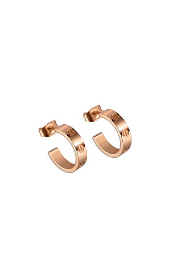 Chavin Rose Screw Design Women's Steel Earrings Eh81Rs