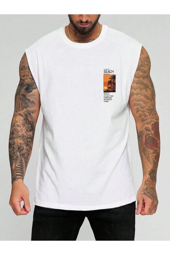 BENROMA Beach Summer Printed Sleeveless T-Shirt