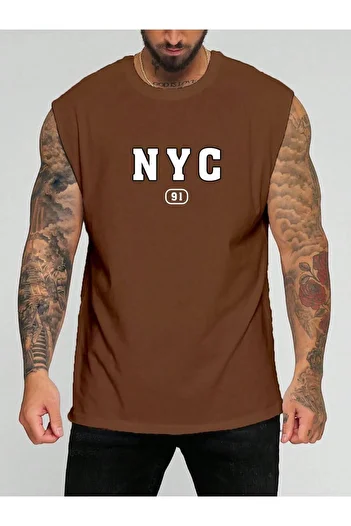BENROMA Αμάνικο μπλουζάκι Nyc 91 με στάμπα