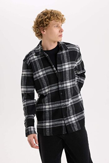 DeFacto Regular Fit Ekose Desenli Uzun Kollu Oduncu Gömlek Ceket S9275AZ20WN