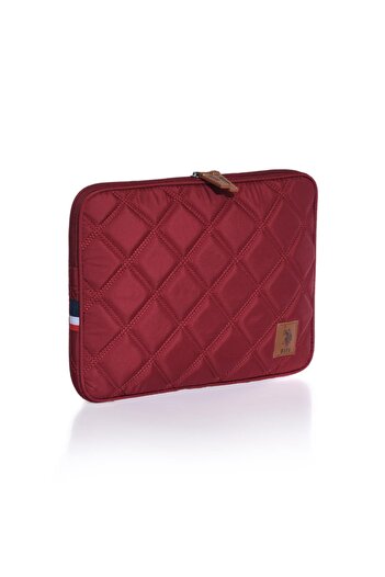 U.S. Polo Assn. Macbook Air - Macbook Pro 13 и 13,3 инча Съвместим калъф за лаптоп Quilted Claret Red