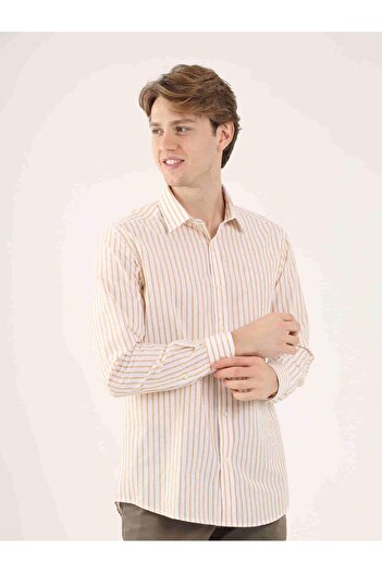 Dufy Ανδρικό πουκάμισο με μακρυμάνικο γιακά Brent Slim Fit - 81674