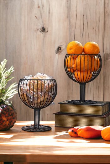 boz concept home Μεταλλικό Καλάθι Φρούτων Κουζίνας Διακοσμητικό Κύπελλο Σχεδιασμένο Σύρμα