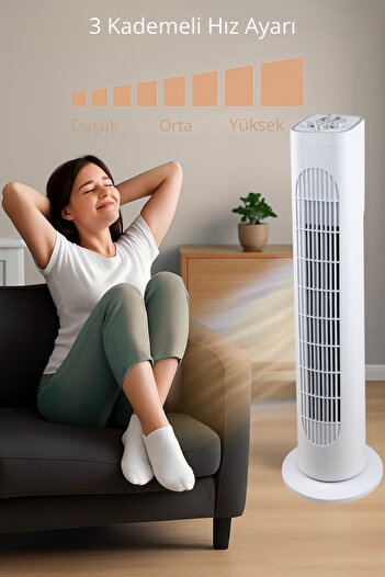 evesen Kule Tipi Zaman Ayarlı Vantilatör 50 W