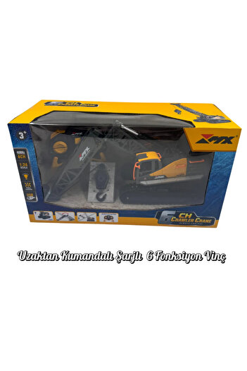 Boratila Toys 1:24 40Mhz Uzaktan Kumandalı Şarjlı 6 Fonksiyon Vinç İş Makinası