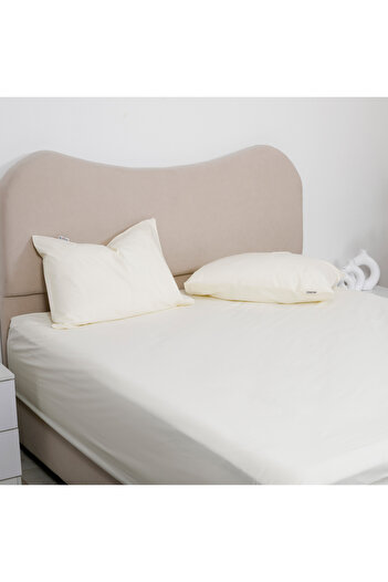 Bed N Home SA Ivory Fitted Sheet Set, 100% Egyptian Cotton, 250 Thread Count, 2 Pillowcases, 140*200cm