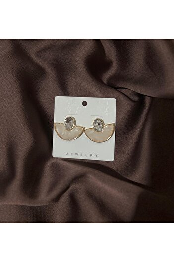 ANKAMODAHOME Marble Detail Design Earrings with Fan Figure