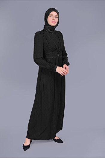 Alvina Lace Detailed Viscose Dress 41509