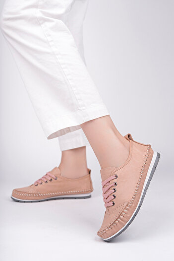 Deripabuc Genuine Leather Powder Women's Leather Ballerinas DP16-0061
