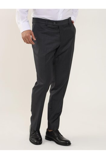 Dufy Anthracite Men's Regular Fit Straight Classic Trousers