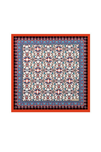 Bursa İpek Tulip Patterned Red Silky Handkerchief
