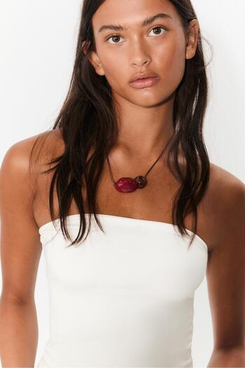 Stradivarius Set of 2 beaded cord necklaces