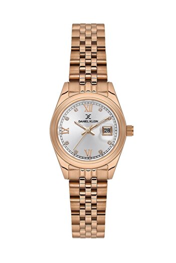 Daniel Klein Women's Rose Gold Roman Numeral, Stone Dial, Calendar Women's Wrist Watch