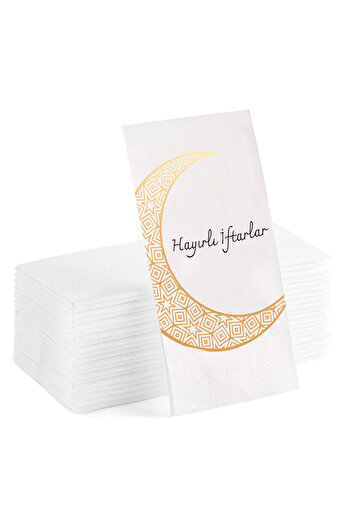 Matbaagraf Crescent Printed Benevolent Iftarlar - Set of 20 Ramadan Napkins