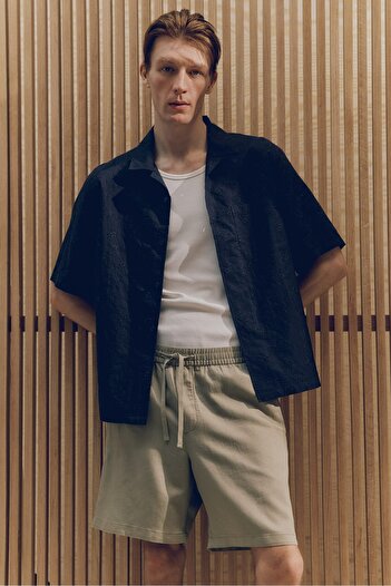 H&M Keten Karışımlı Şort Relaxed Fit