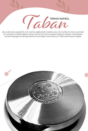 Serenk Definition Çaydanlık, 18/10 Paslanmaz Çelik, 1 L Demlik Ve 2 L Alt Hazne, Indüksiyon Uyumlu