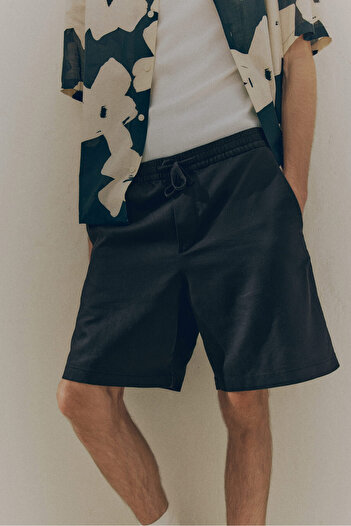 H&M Keten Karışımlı Şort Relaxed Fit