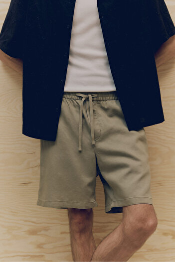 H&M Keten Karışımlı Şort Relaxed Fit