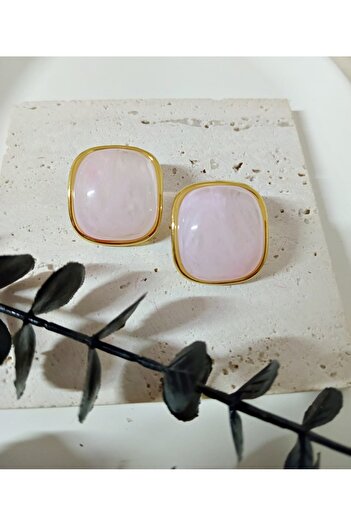mos&more Pink Steel Lightweight Classic Women's Earrings