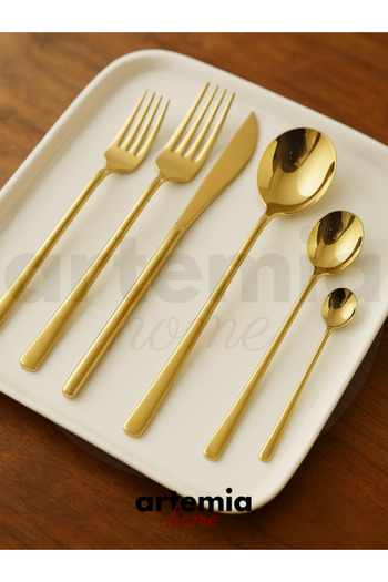 Artemia Home Valencia Titanium Gold 6 Pieces |   6 Person Tea Spoon |   18/10 Stainless Steel