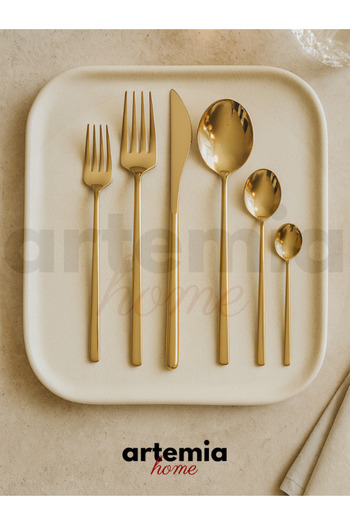 Artemia Home Valencia Titanium Gold 6 Pieces |   6 Person Tea Spoon |   18/10 Stainless Steel