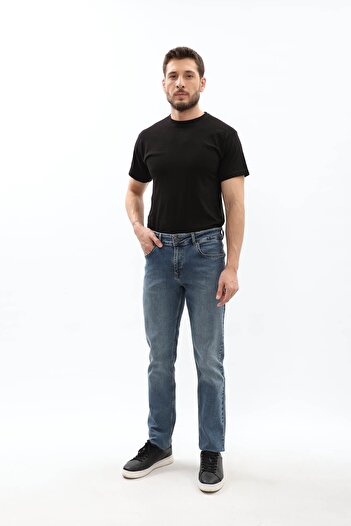Bluewhite Men's Regular Fit Blue Jean Trousers