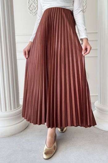 InStyle Pleated Tan Skirt