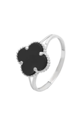 Bijuteria SORELLY Inel Argint Floare Onix 1 cm / 11