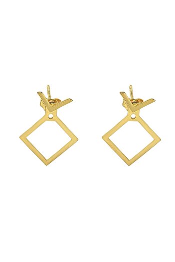Bijuteria SORELLY 14k Gold Earrings 3 in 1 Minimalist Square