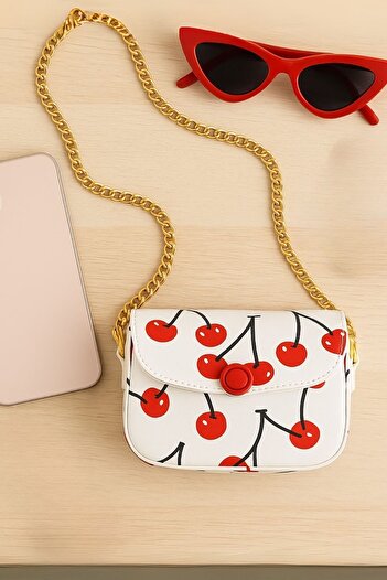 Ecrou Cherry Pattern Shoulder Bag