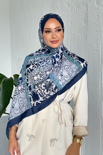 Stella Eşarp Patch Ethnic Patterned Colorful Soft Cotton Shawl