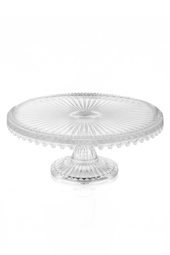 Jenisa 21 cm Footed Drop Handmade - Glass Round Cake and Cake Serving
