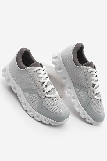 Marjin Women's Sneaker Eva Sole Knitted Knitwear Running and Walking Sports Shoes Fenlas Gray