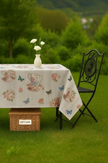 Soft Kare PVC Elyaflı Masa Örtüsü – Silinebilir, Su Geçirmez, Modern Desen, Mutfak ve Yemek Masası İçin