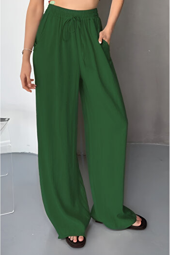 Feela Moda Women's Modal Woven Elastic Waist Palazzo Pants 2016