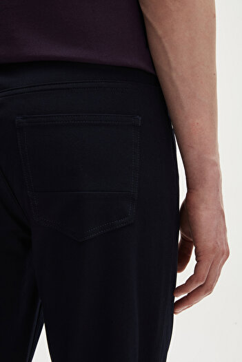 Tween Super Slim Fit Lacivert Diyagonel Chino Pantolon