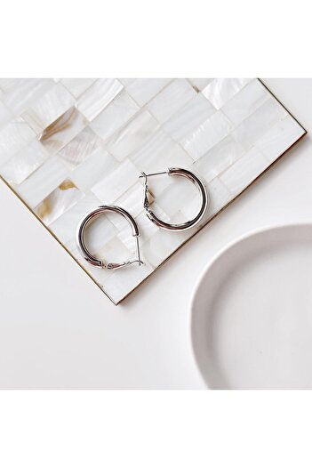 Vesce Atelier Thin Gray Steel Earrings