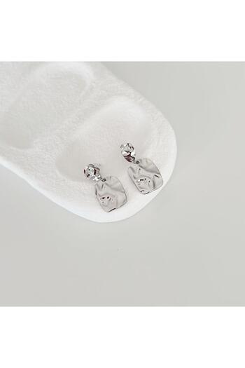 Vesce Atelier Plate Gray Steel Earrings