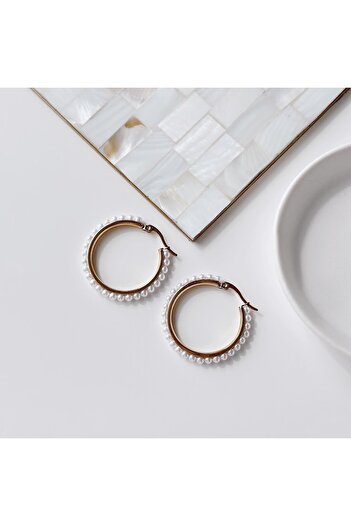 Vesce Atelier Stile Pearl Steel Earrings